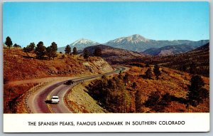 Vtg Colorado CO Spanish Peaks Culebra Range of the Rockies 1950s View Postcard