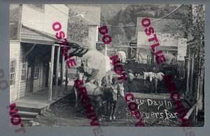 Sawyers Bar CALIFORNIA RPPC 1917 GENERAL STORE nr Weaverville Orleans 20 POP CA