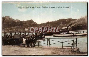 Old Postcard Koblenz The boats bridge during the passage