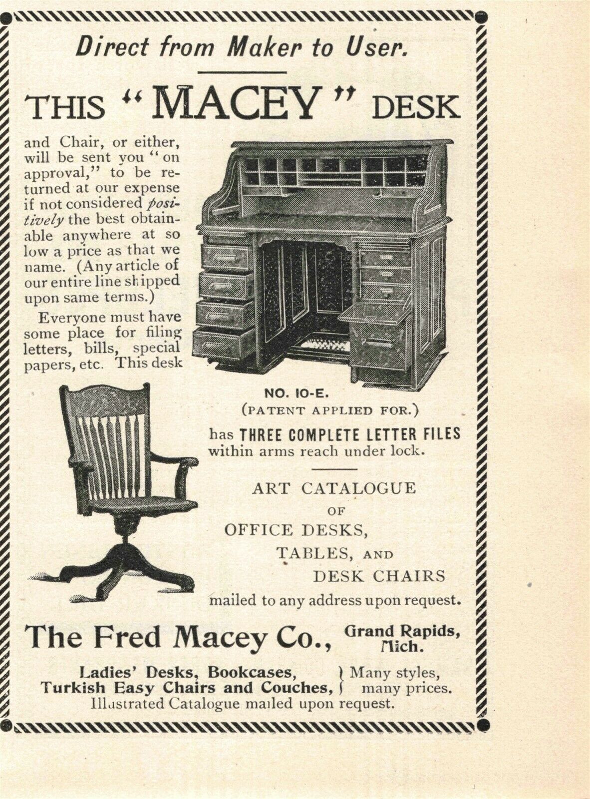 1897 Victorian Original Macey Desk Paper And Envelopes Print Ad 2v1 39 Ephemera Chromo