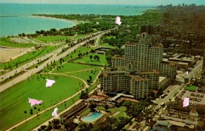Illinois Chicago Aerial View Edgewater Beach Hotel