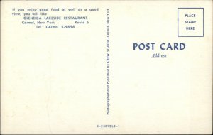 Carmel NY Gleneida Lakeside Restaurant & Bar Old Postcard