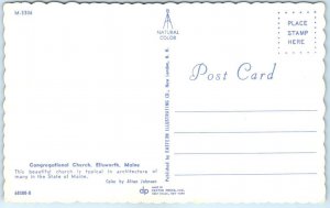 Postcard - Congregational Church, Ellsworth, Maine, USA