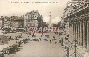 Postcard Old Bordeaux Place de la Comedie Grand Theater