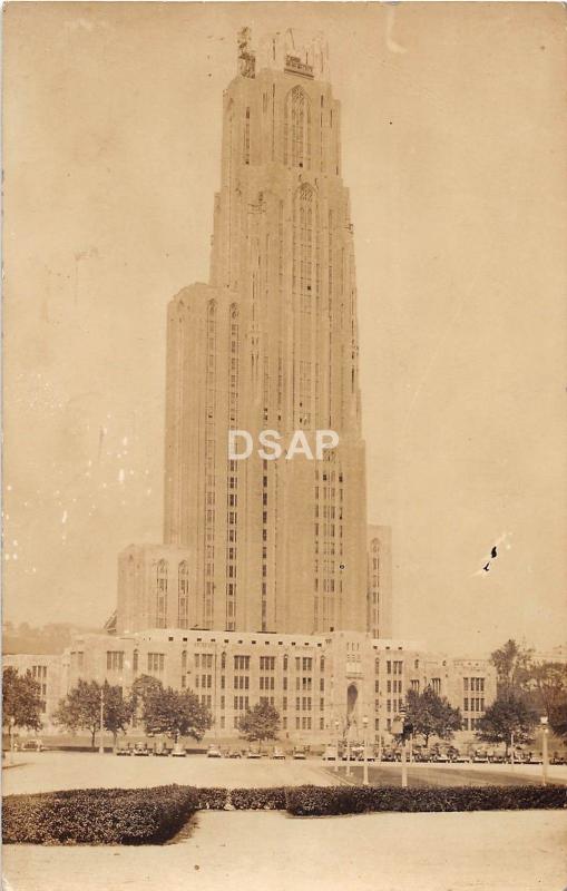 B85/ University of Pittsburgh Pennsylvania Pa RPPC Postcard c30s Cathedral Learn