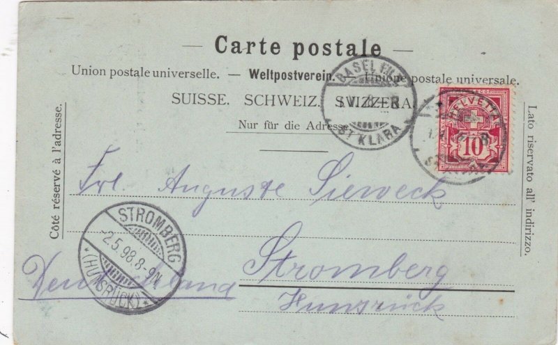 Switzerland Gruss Aus Basel St Jakobsdenkmal 1898 sk4012