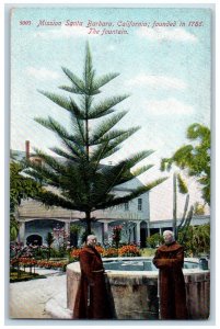 c1910's The Fountain Mission Santa Barbara California CA Antique Postcard