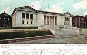 Vintage Postcard 1906 Court House Building Worcester Massachusetts Structure MA