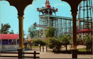 Postcard Chutes at Riverview Amusement Park in Chicago, Illinois