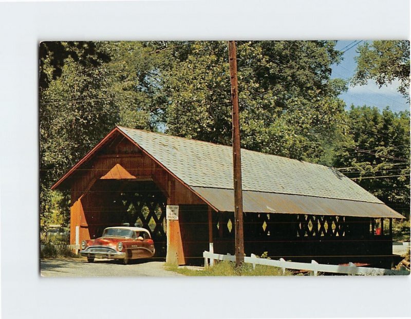 Postcard Old Covered Bridge in Brattleboro, Vermont