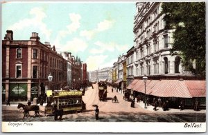 Donegal Place Belfast North Ireland Main Street & Buildings Landmark Postcard