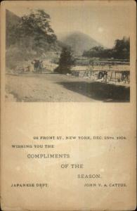 New York City Front St. Japanese Dept John V.A. Cattus Christmas 1904 Postcard