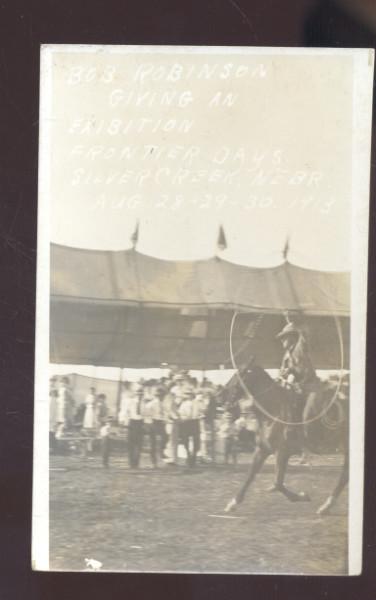 RPPC SILVER CREEK NEBRASKA RODEO EXHIBITION VINTAGE REAL PHOTO POSTCARD