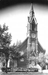 RPPC Roman Catholic Church, Sauk Centre, Minnesota Vintage Postcard c1950s