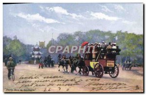 Old Postcard Paris Bois De Boulogne Caleche Horses Velo Cycle