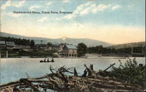Adirondacks? Headquarters Camp Frank Pelon c1910 Postcard
