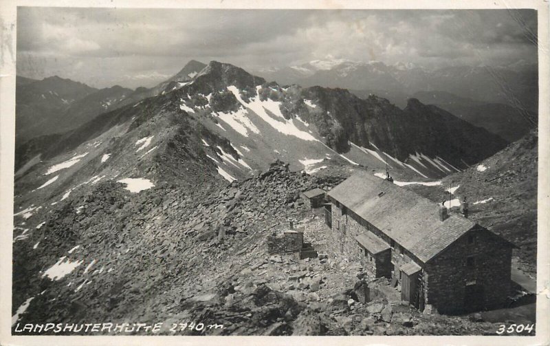 Mountaineering Austria Landshuterhutte refuge cottage hut panorama 1932