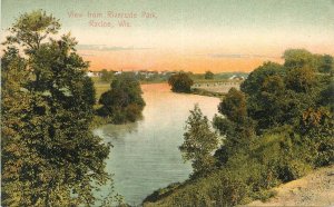 Postcard Wisconsin Racine View Riverside Park Bishop 23-7696