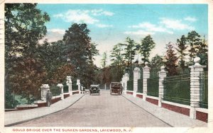 Vintage Postcard 1925 Gould Bridge Over the Sunken Gardens Lakewood New Jersey