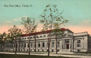 Vintage Postcard New Post Office Landmark Building Postal Service Toledo Ohio OH