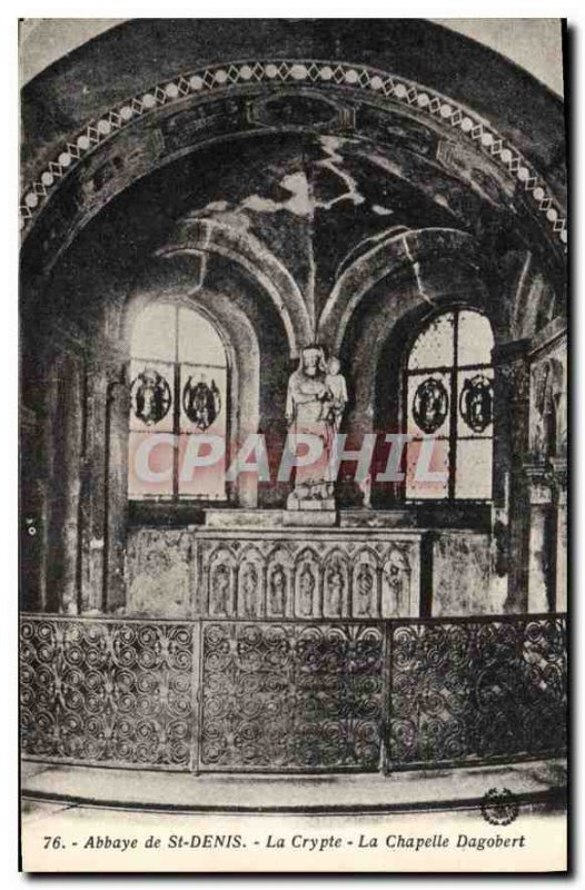Postcard Abbey of St Denis Crypt La Chapelle Dagobert