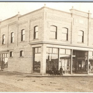 1908 Broadview Sask RPPC AR Colquhoun Dept Store Men Canada Real Photo Shop A167