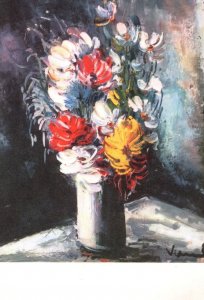 Maurice De Vlaminck A Vase Of Flowers French Painting Vintage Postcard