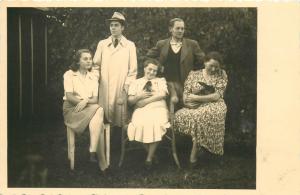 Photo postcard social history women with pets bunnies rabbits