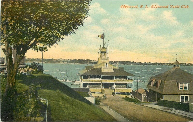 Postcard Rhode Island Edgewood Yacht Club Hugh C. Leighton 23-9711