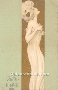 Demi Vierge Artist Raphael Kirchner Unused light tab marks from being in album