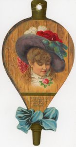 1880s H. O'Neill & Co New York Lovely Die Cut Stove Bellows Big Trade Card #KT