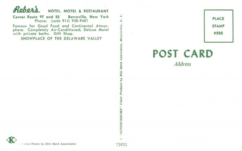 USA Rebers Hotel Motel Restaurant Corner Route 97 Barryville New York 04.30