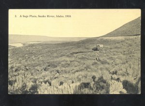 SNAKE RIVER IDAHO SAGE PLAIN VINTAGE POSTCARD OREGON TRAIL MONUMENT EXPEDITION 