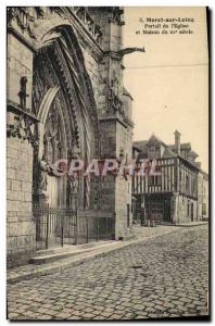 Old Postcard Moret Sur Loing Portal From & # 39Eglise And House