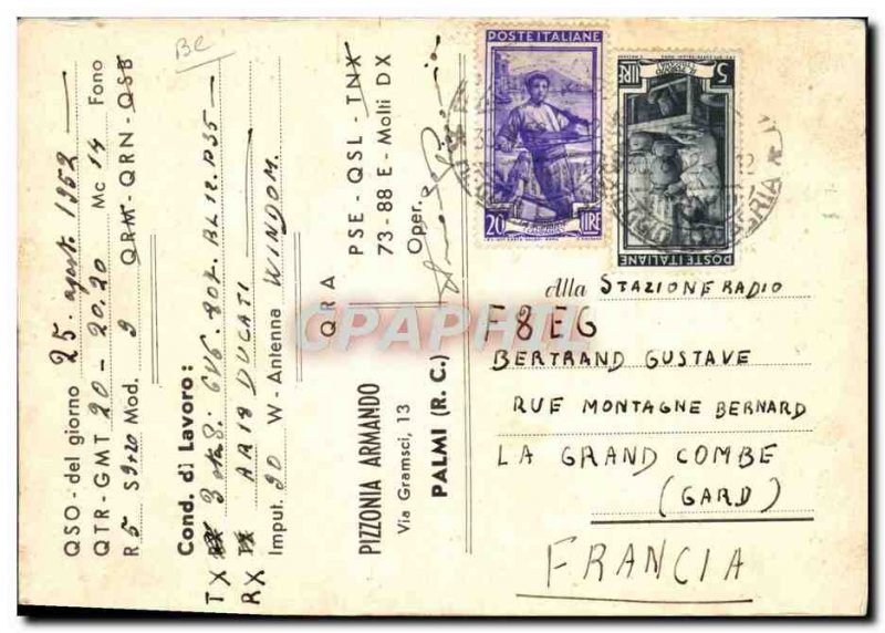 Postcard Old Telegraphie I1TBY Palmi Calabria