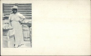 Black Americana - Old Woman Fruit Vendor c1900 Private Mailing Card