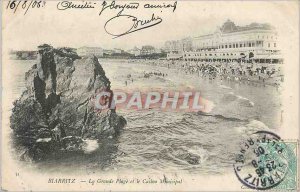 Old Postcard Biarritz La Grande Plage and the Casino Municipal