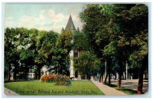 c1910s Scene Corner Ashland Avenue And Woodruff Toledo Ohio OH Unposted Postcard