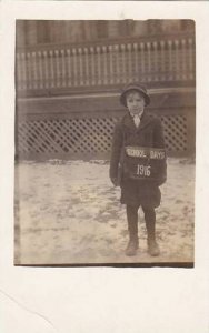 Young Boy School Days Samsen Family Real Photo