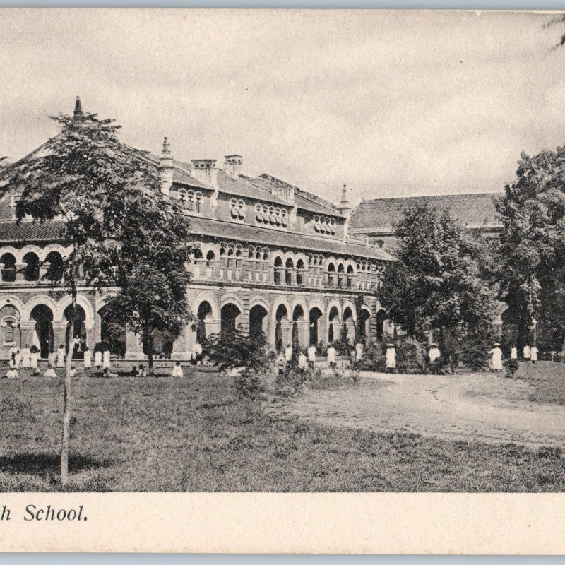 c1900s UDB Cawnpore India Girls High School PC Beautiful Architecture Photo A191