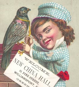 1880s New China Hall Green & Eves Children Bird Ladder Comical Set Of 4 P193