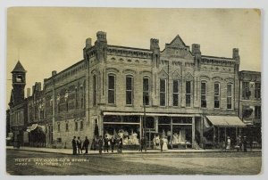Frankfort Indiana HERTZ DRY GOODS STORE c1908 Street View POSTCARD Q15