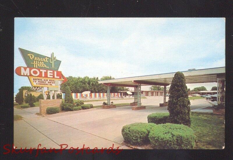 TULSA OKLAHOMA ROUTE 66 DESERT HILLS MOTEL VINTAGE ADVERTISING POSTCARD OKLA.