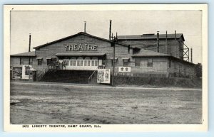 2 Postcards CAMP GRANT, Rockford IL ~ LIBERTY THEATRE Commanding Office Home