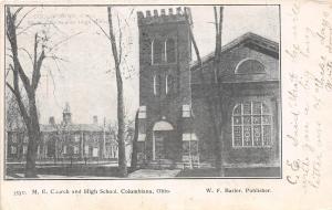 Ohio Postcard 1908 COLUMBIANA ME CHurch High School Buildings