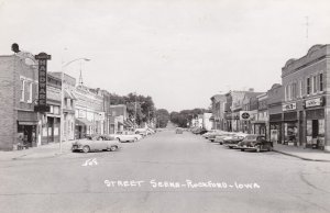 Iowa Rockford Street Scene Showing Carrott Hardware Real Photo