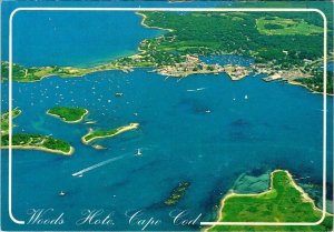 Woods Hole, MA Massachusetts  CAPE COD AERIAL VIEW  Harbor/Boats  4X6 Postcard