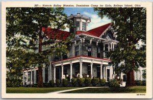 Kelleys Island Ohio, Historic Kelley Mansion, Dominican Camp for Girls, Postcard
