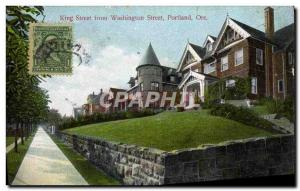 Old Postcard King Street From Washington Street Portland Ore