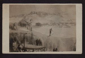 Steamboat Springs COLORADO RPPC 1913SKI JUMPING TOURNAMENT Skier Jump Skiing